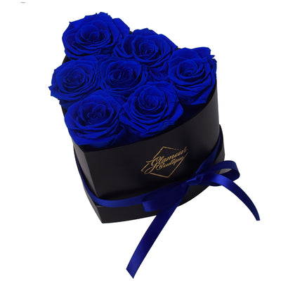 Immortal Love Heart Box | 7 Blue Roses