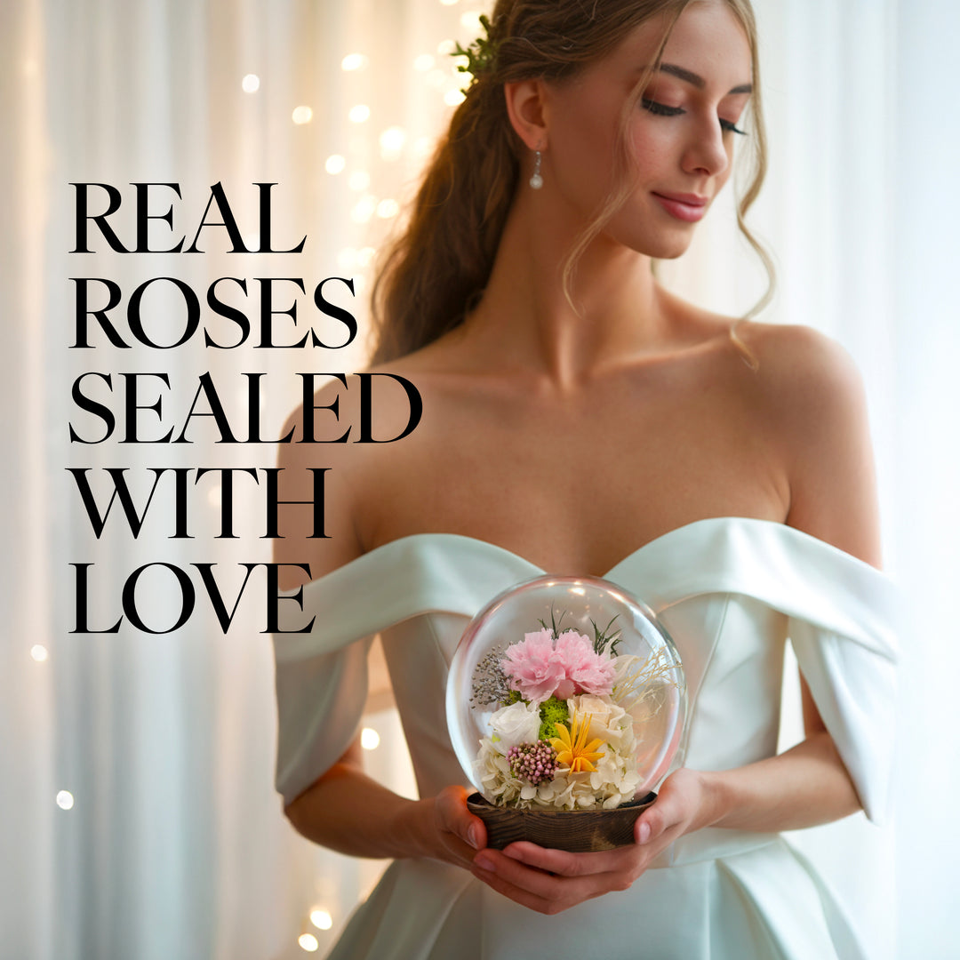 Romance Promises | Glass Dome Forever White/Pink