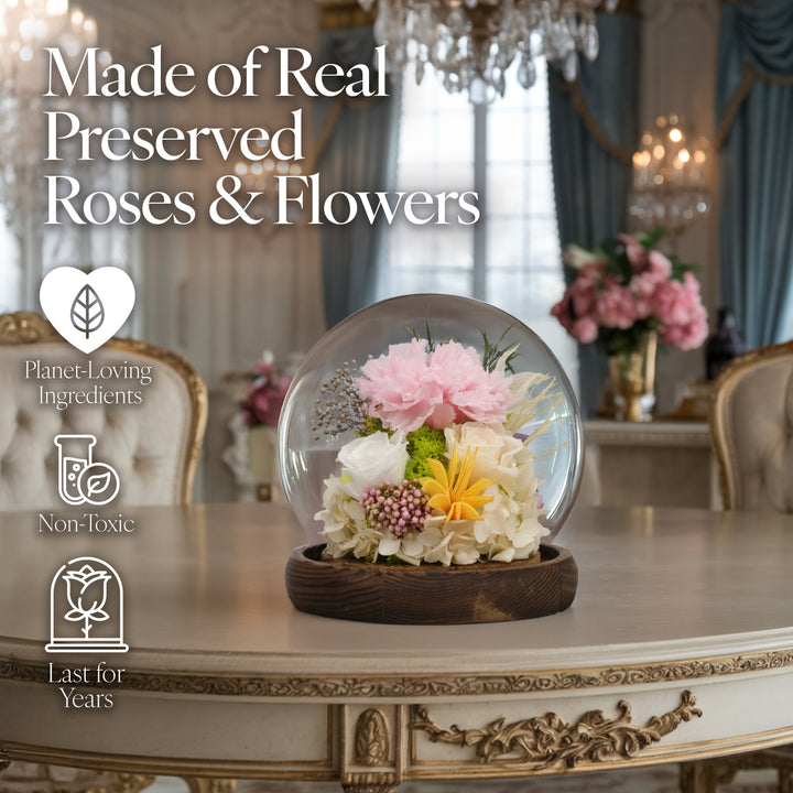Romance Promises | Glass Dome Forever White/Pink