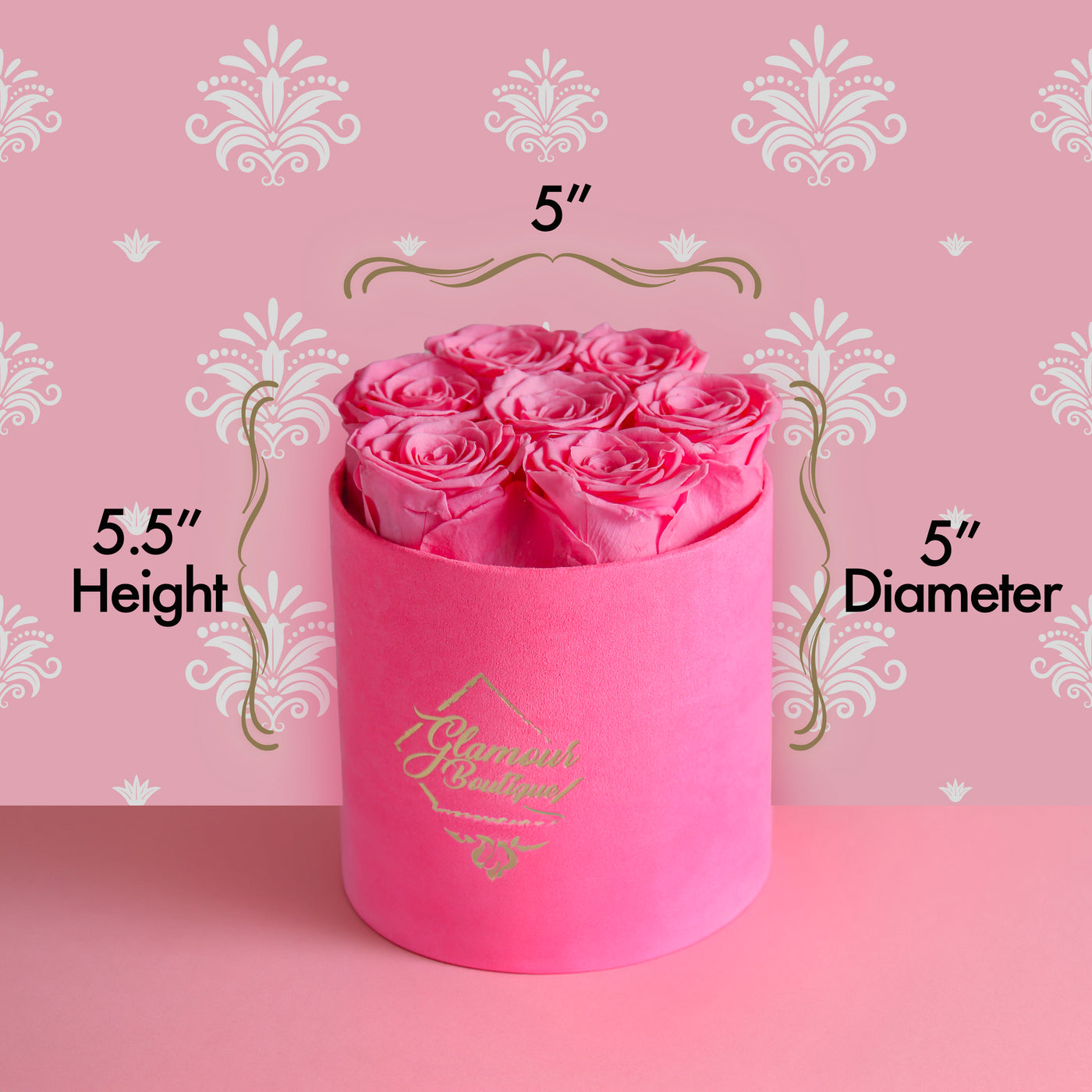 BarBe Round Box | 7 Pink Roses