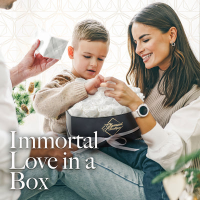 Immortal Love Heart Box | 27 White Roses