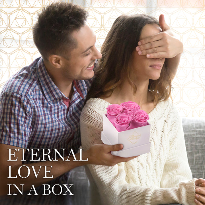 Eternal Prestige White | 4 Pink Roses