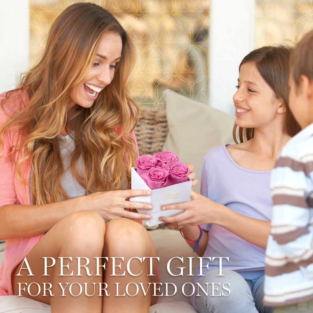 Eternal Prestige White | 4 Pink Roses