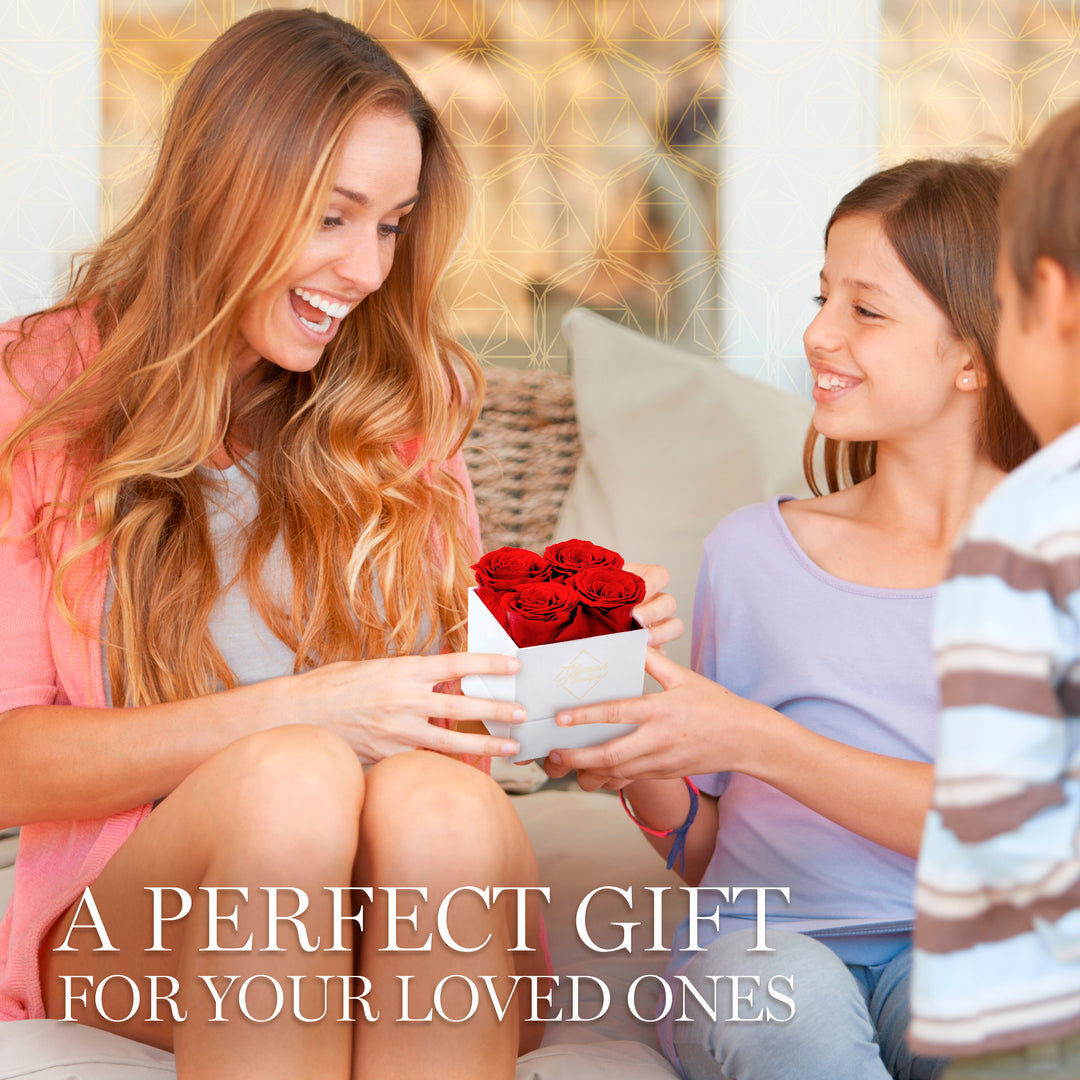 Eternal Prestige White | 4 Red Roses
