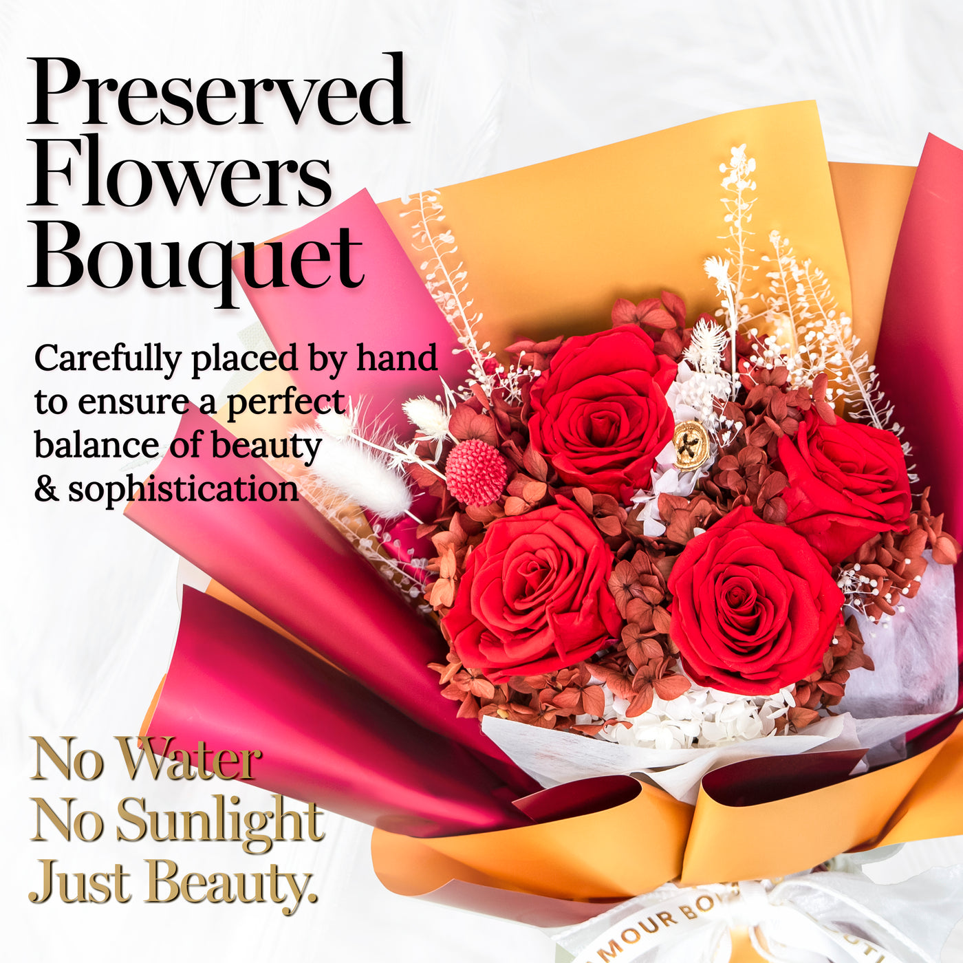 Everlasting Elegance  Flowers Bouquet | Red