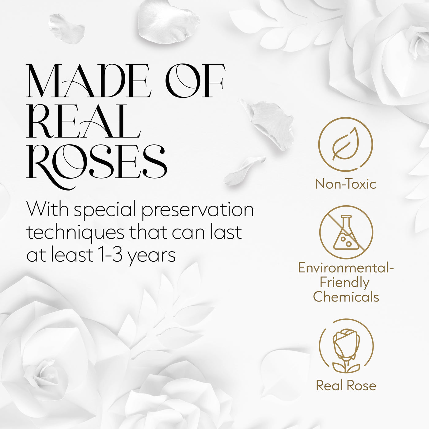 Hexagon Single Forever Rose Box - Immortal Rose - White