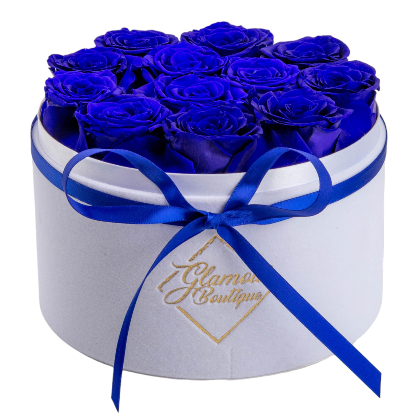 Eternal Prestige Velvet White |12 Blue Roses