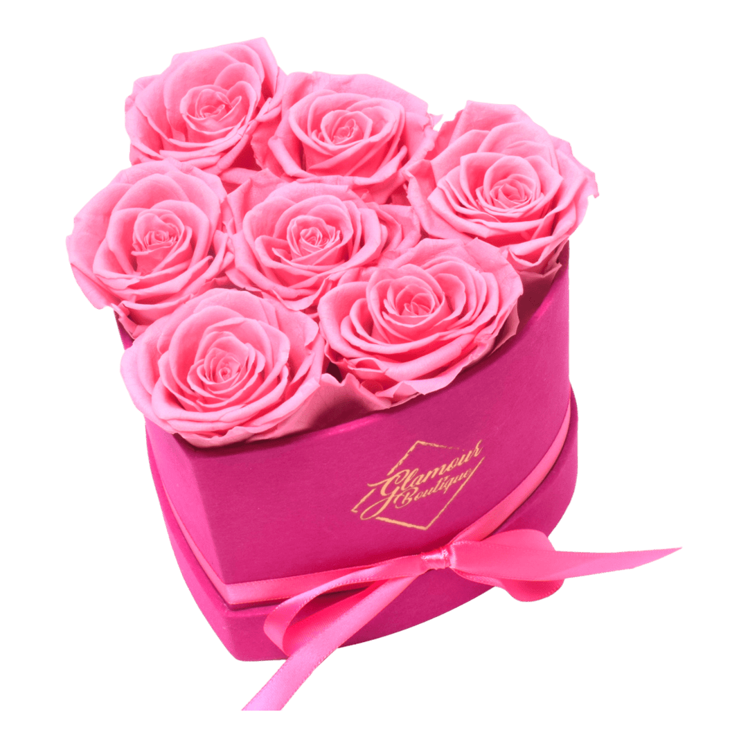 BarBe Heart Box |7 Pink Roses - theglamourboutiques