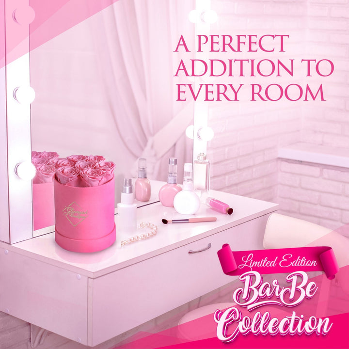 BarBe Round Box | 7 Pink Roses - theglamourboutiques