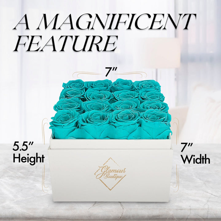 Eternal Elegance Square White |16 Tiffany Roses - theglamourboutiques