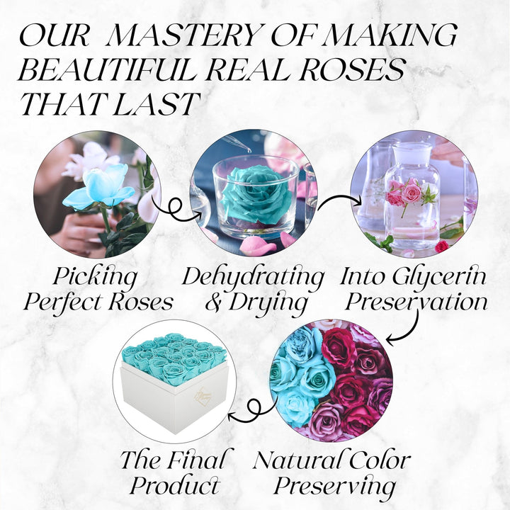 Eternal Elegance Square White |16 Tiffany Roses - theglamourboutiques