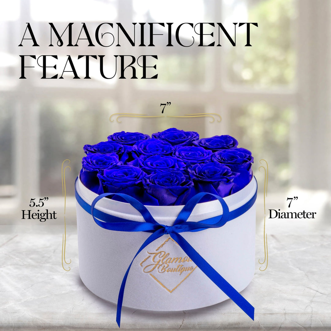 Eternal Prestige Velvet White |12 Blue Roses - theglamourboutiques