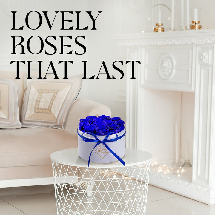 Eternal Prestige Velvet White |12 Blue Roses - theglamourboutiques