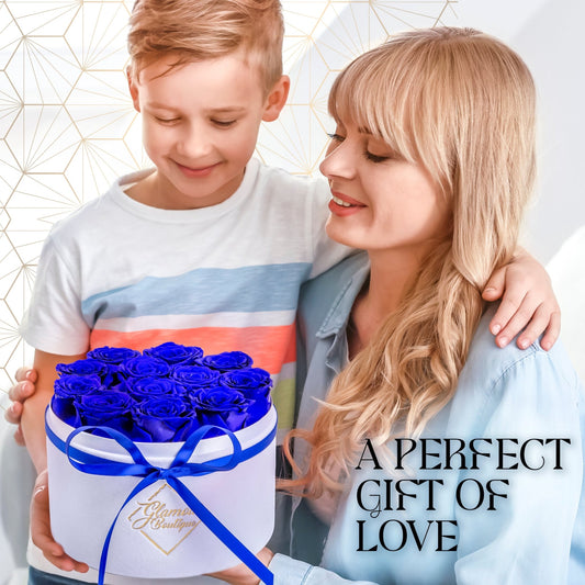 Eternal Prestige Velvet White |12 Blue Roses - theglamourboutiques