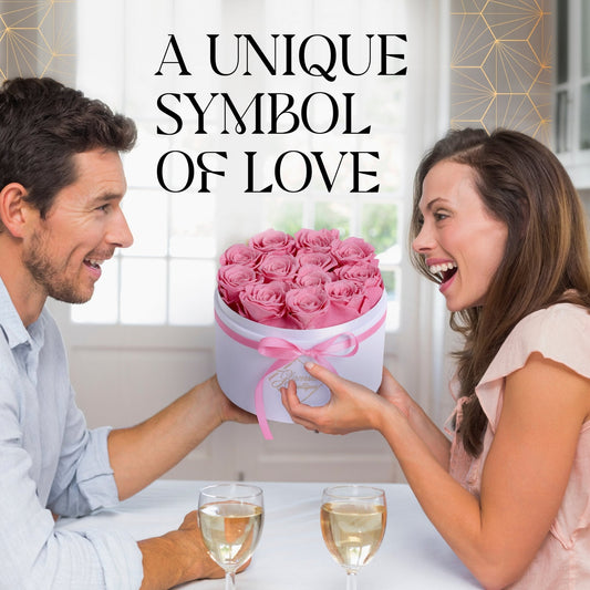 Eternal Prestige Velvet White |12 Pink Roses - Glamour Boutique