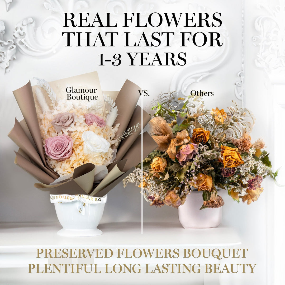 Everlasting Elegance Flowers Bouquet | Dusty Rose - Glamour Boutique