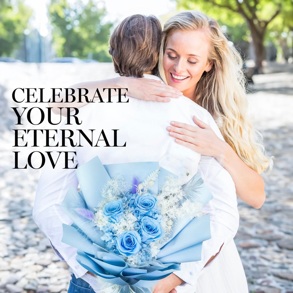 Everlasting Elegance Flowers Bouquet | Light Blue - Glamour Boutique