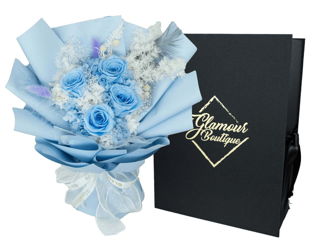 Everlasting Elegance Flowers Bouquet | Light Blue - Glamour Boutique