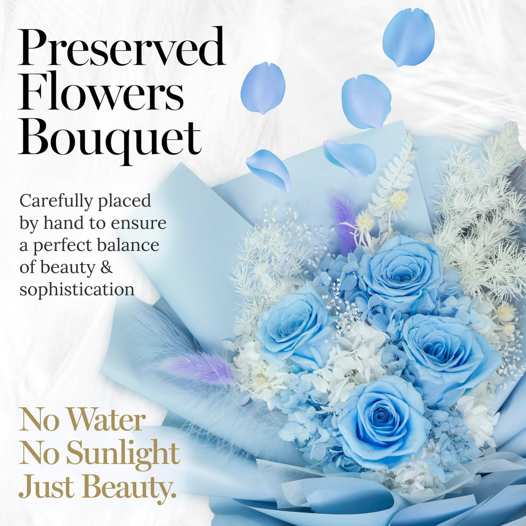 Everlasting Elegance Flowers Bouquet | Light Blue - Glamour Boutique