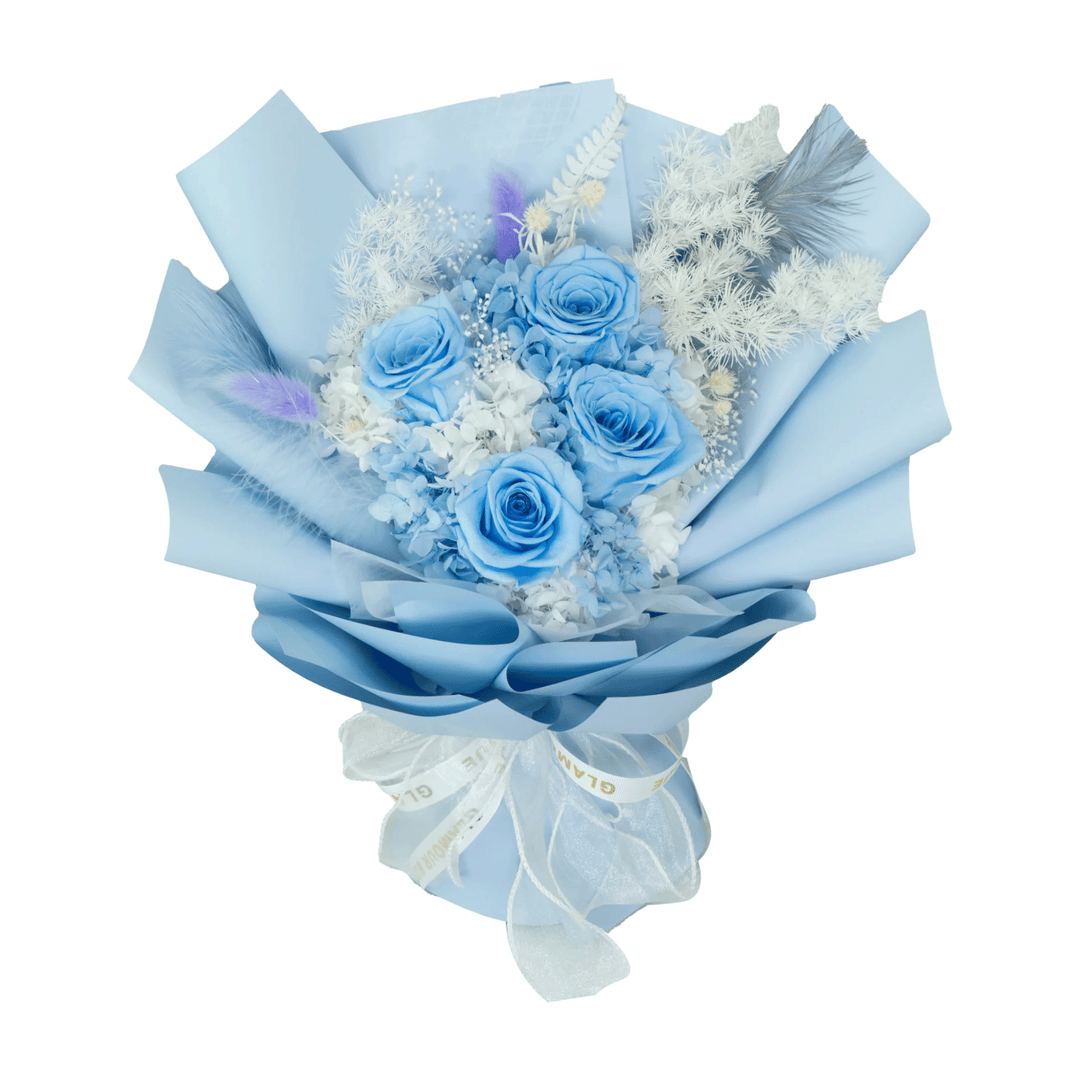 Everlasting Elegance Flowers Bouquet | Light Blue - Glamour Boutique