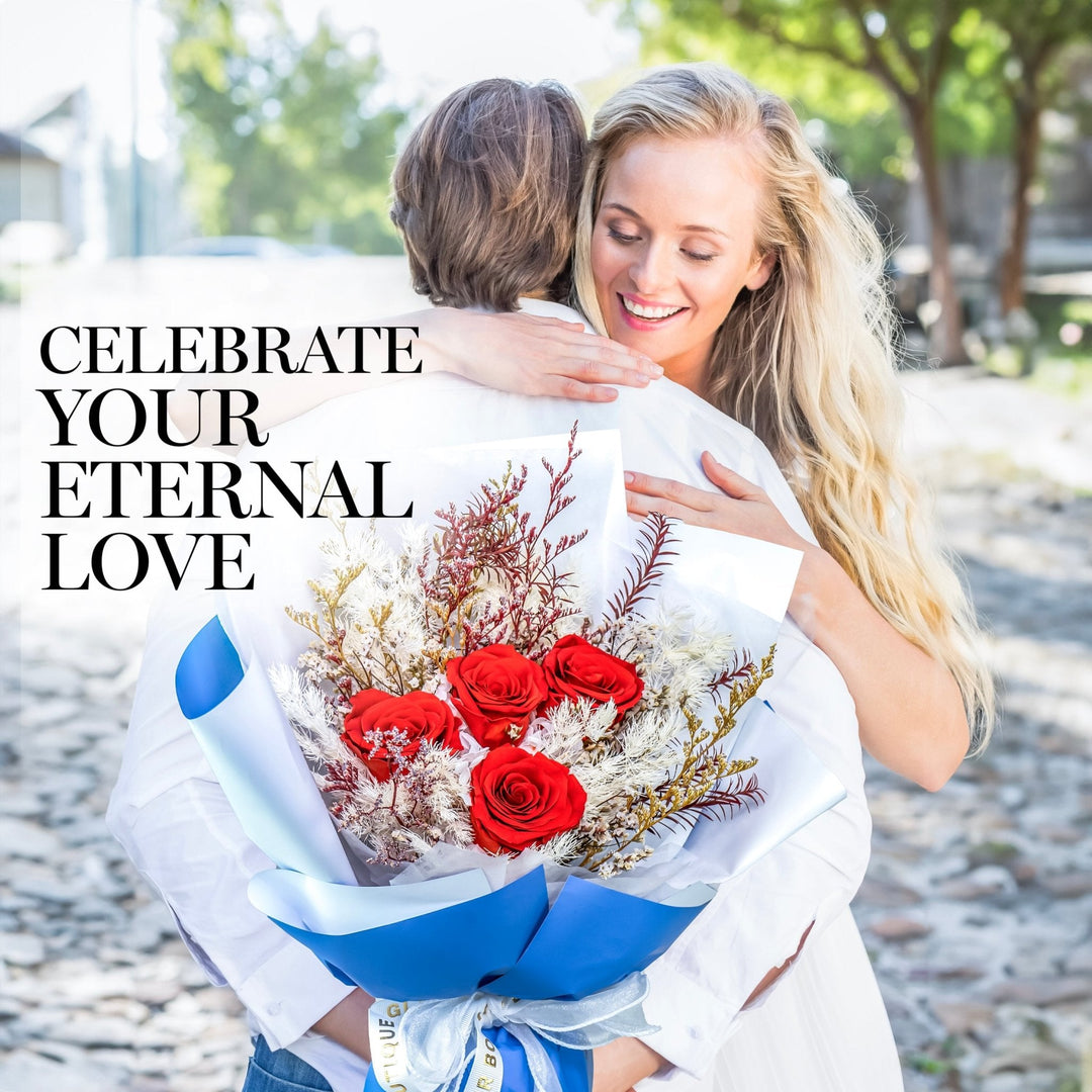 Everlasting Elegance Flowers Bouquet | Orange - Glamour Boutique
