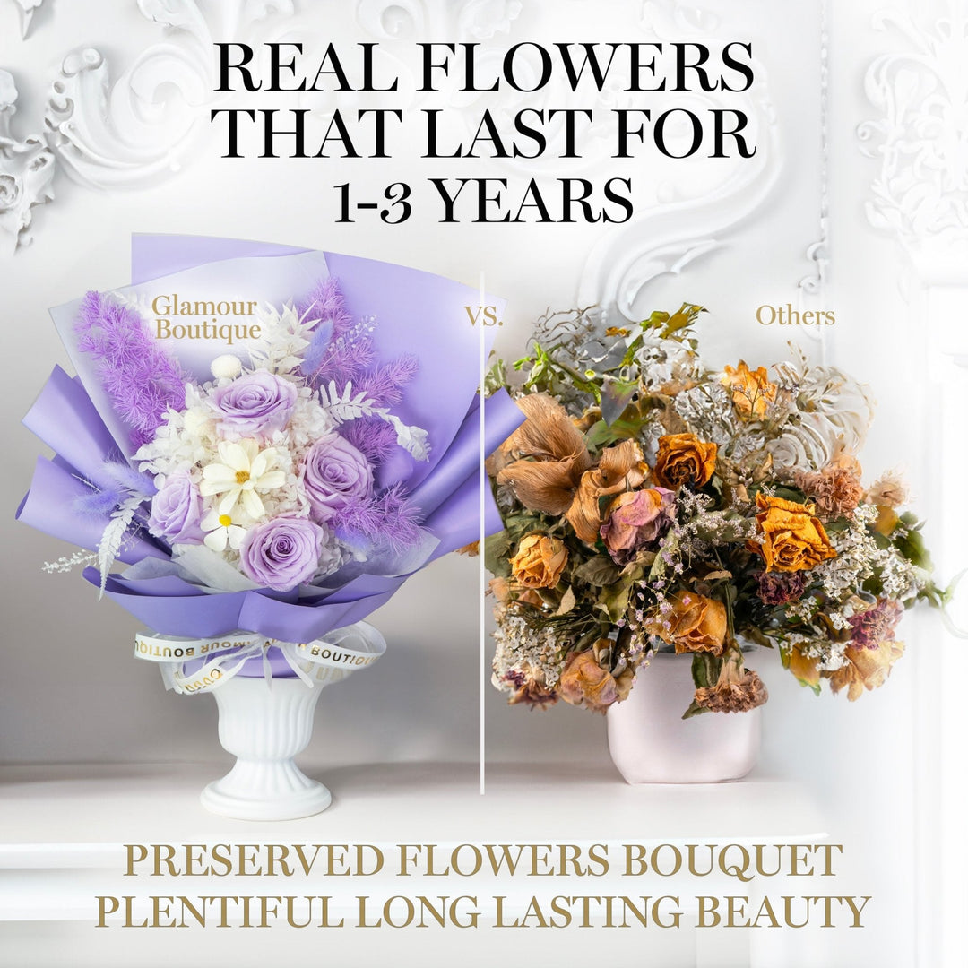 Everlasting Elegance Flowers Bouquet | Purple - Glamour Boutique