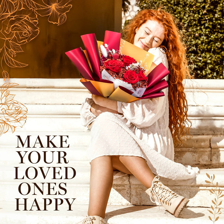 Everlasting Elegance Flowers Bouquet | Red - Glamour Boutique