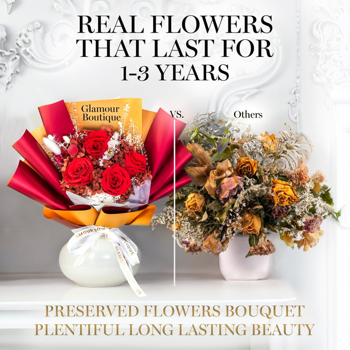 Everlasting Elegance Flowers Bouquet | Red - Glamour Boutique
