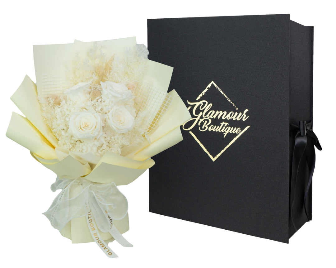 Everlasting Elegance Flowers Bouquet | White - Glamour Boutique