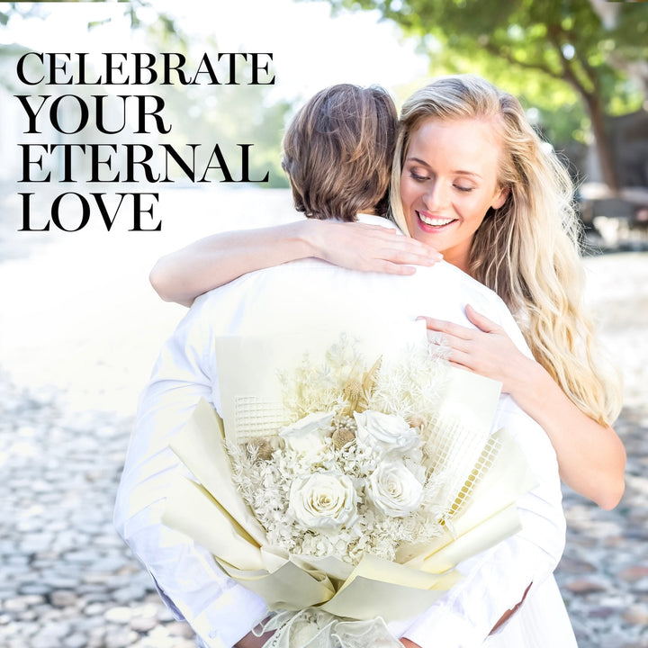 Everlasting Elegance Flowers Bouquet | White - Glamour Boutique