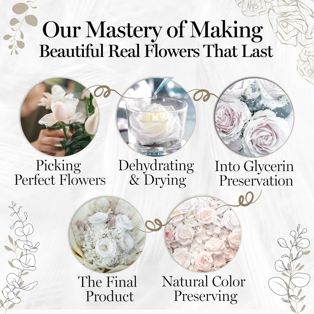 Everlasting Elegance Flowers Bouquet | White - Glamour Boutique