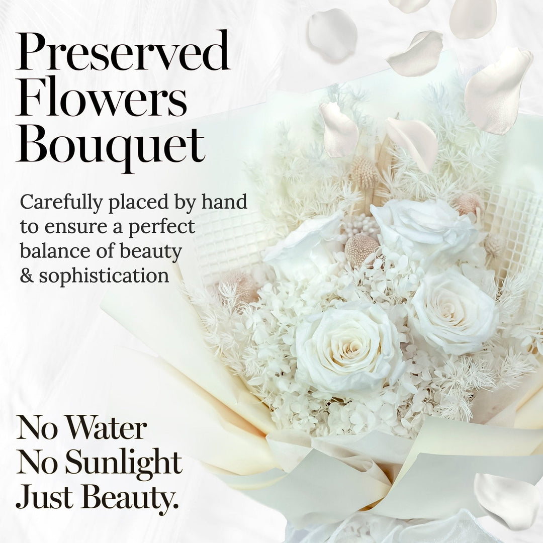 Everlasting Elegance Flowers Bouquet | White - Glamour Boutique