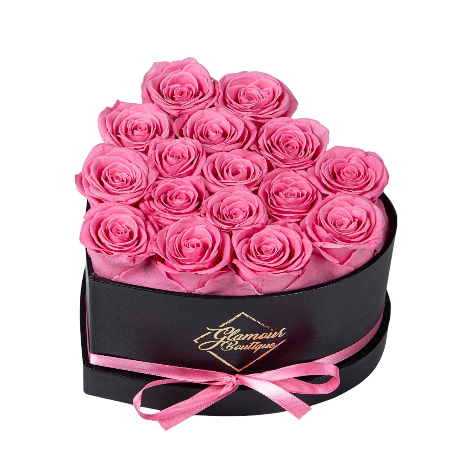 immortal love heart box 16 pink roses $ 74 . 96 usd $ 99 . 95 usd
