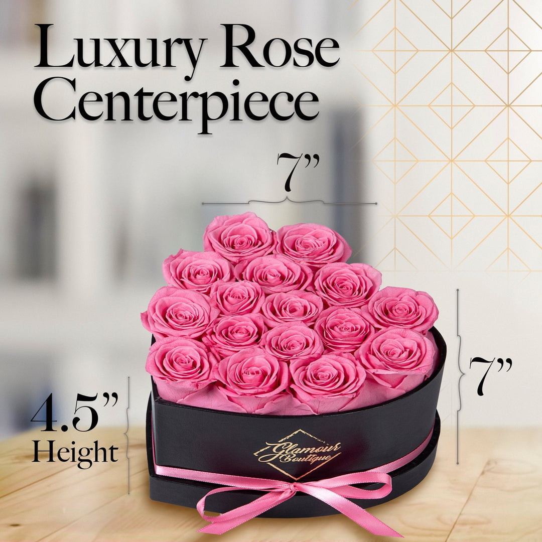 Immortal Love Heart Box |16 Pink Roses - Glamour Boutique
