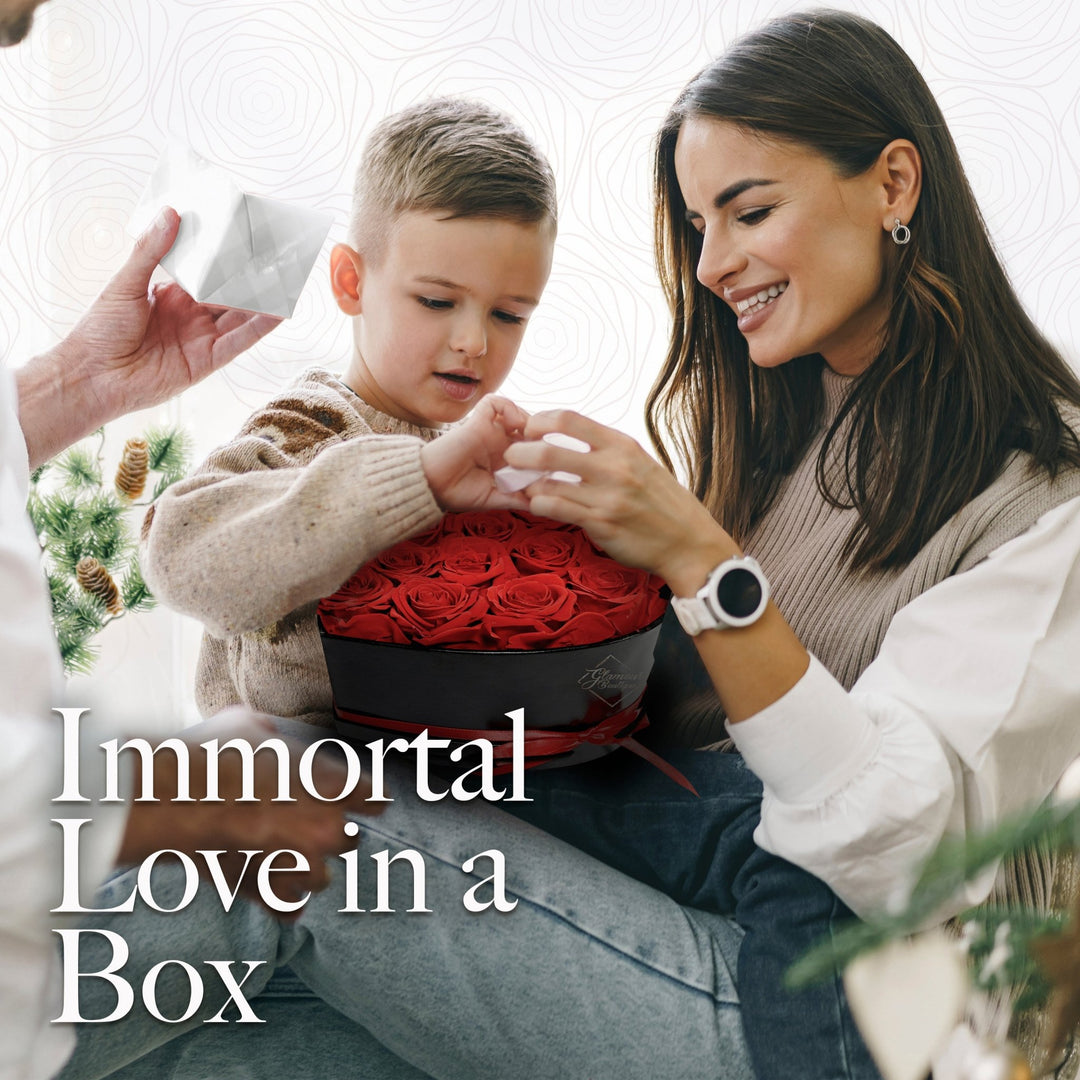 Immortal Love Heart Box |16 Red Roses - Glamour Boutique