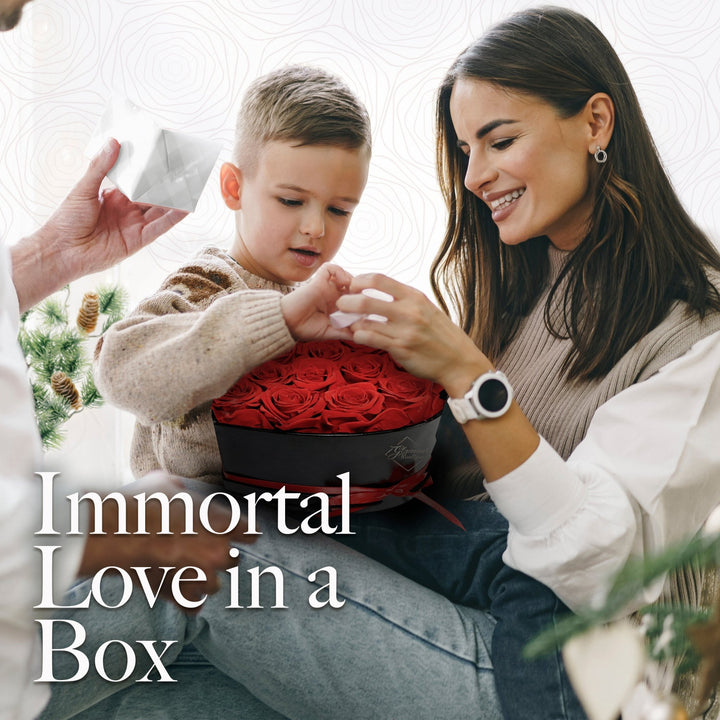 Immortal Love Heart Box |16 Red Roses - Glamour Boutique