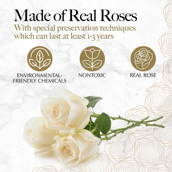 Immortal Love Heart Box |16 White Roses - Glamour Boutique