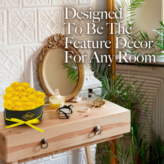 Immortal Love Heart Box |16 Yellow Roses - Glamour Boutique