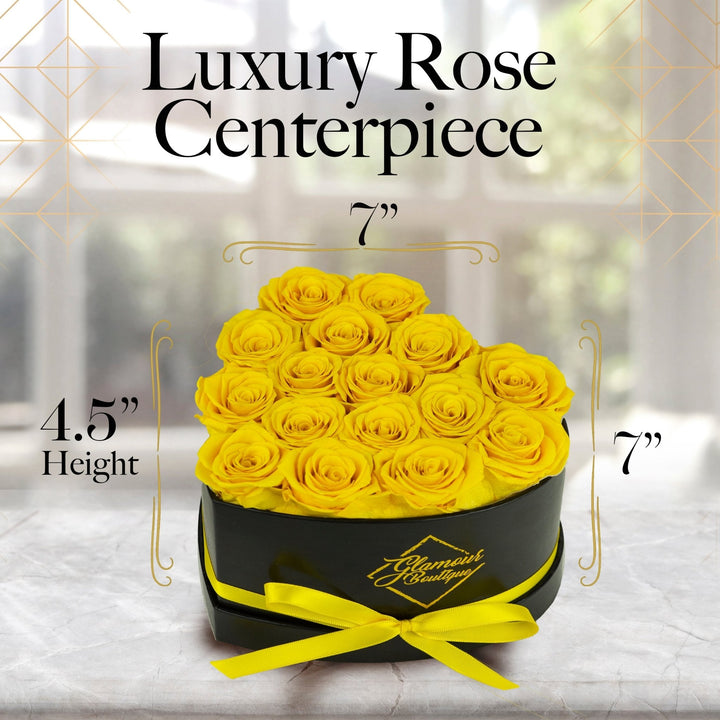 Immortal Love Heart Box |16 Yellow Roses - Glamour Boutique