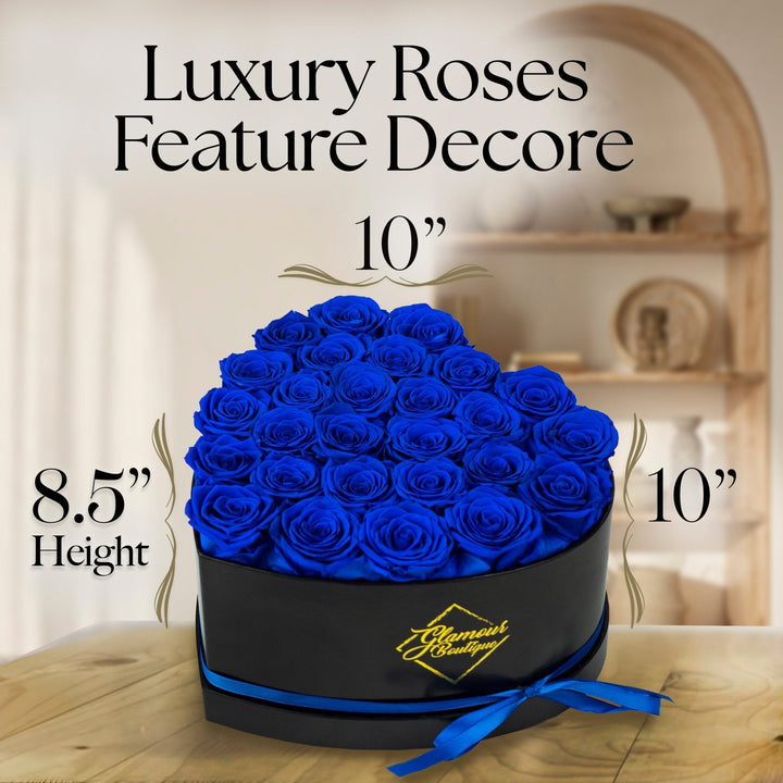 Immortal Love Heart Box | 27 Blue Roses - Glamour Boutique