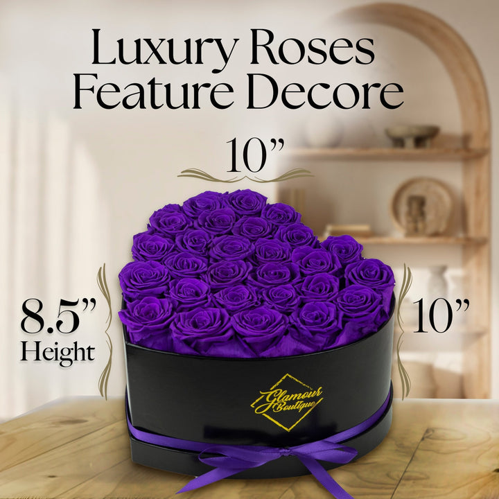 Immortal Love Heart Box |27 Purple Roses - Glamour Boutique
