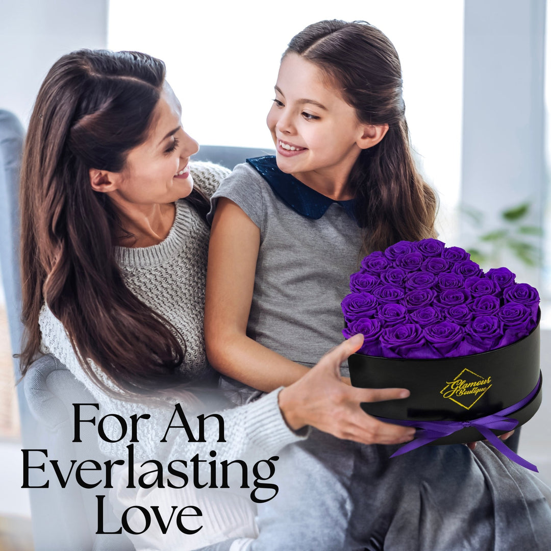 Immortal Love Heart Box |27 Purple Roses - Glamour Boutique