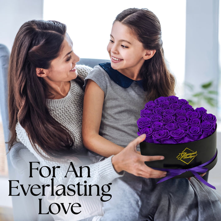 Immortal Love Heart Box |27 Purple Roses - Glamour Boutique