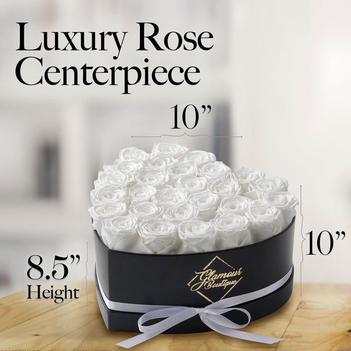 Immortal Love Heart Box | 27 White Roses - Glamour Boutique