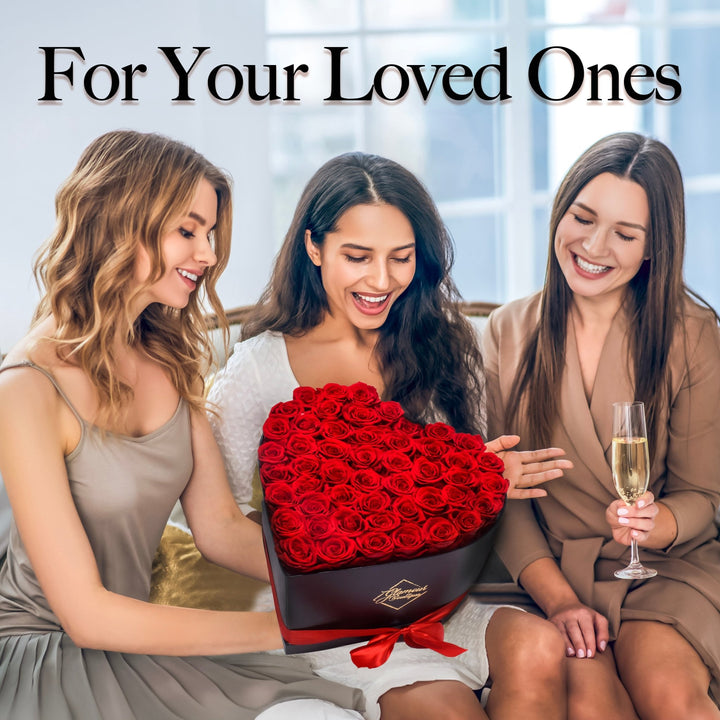 Immortal Love Heart Box | 50 Red Roses - Glamour Boutique
