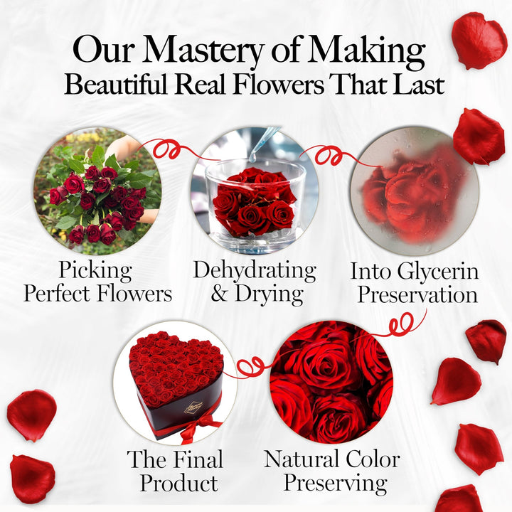 Immortal Love Heart Box | 50 Red Roses - Glamour Boutique