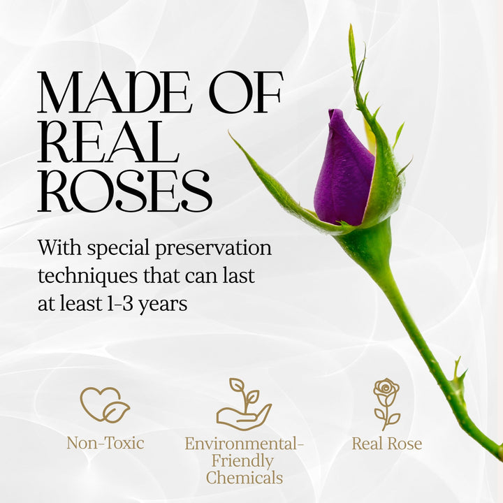 Immortal Love Heart Box | 7 Purple Roses - Glamour Boutique