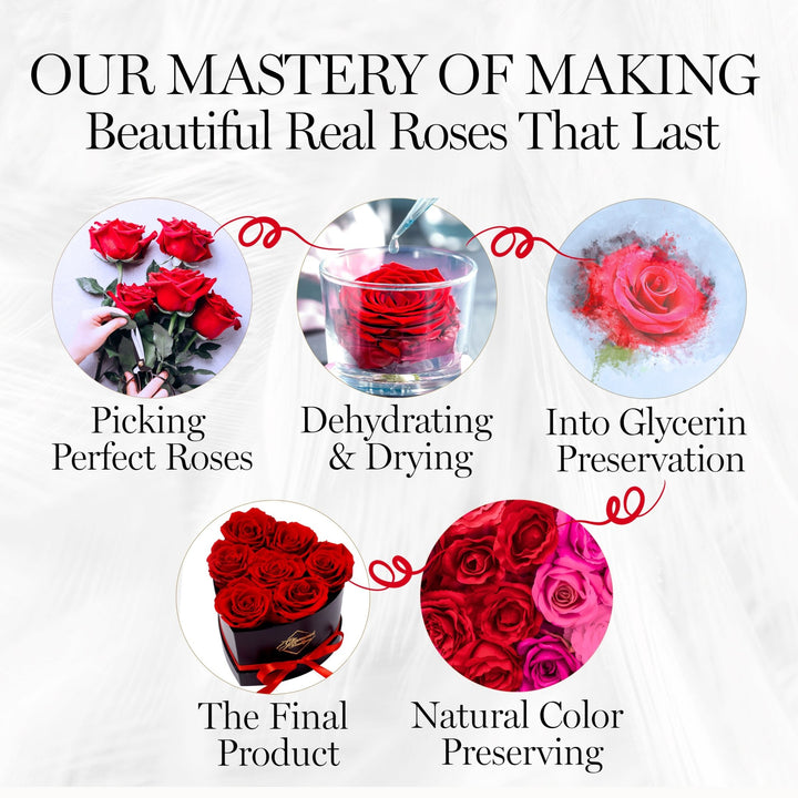 Immortal Love Heart Box | 7 Red Roses - Glamour Boutique