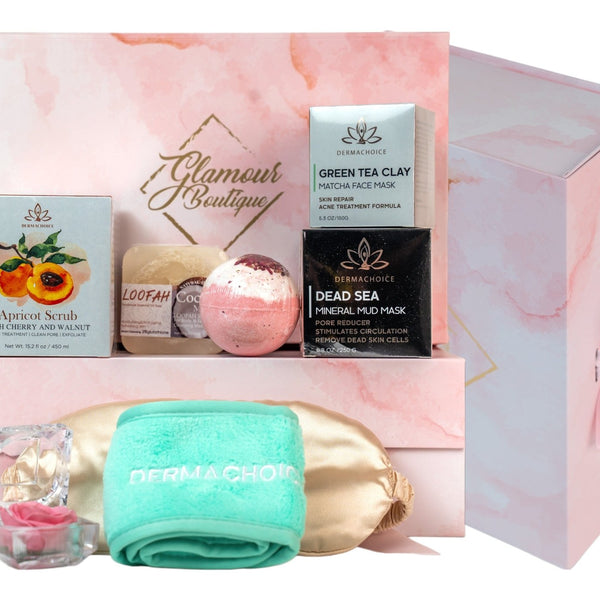Skin Repair Spa Gift Set for Women - 9 Piece Pampering Package for Women - Glamour Boutique