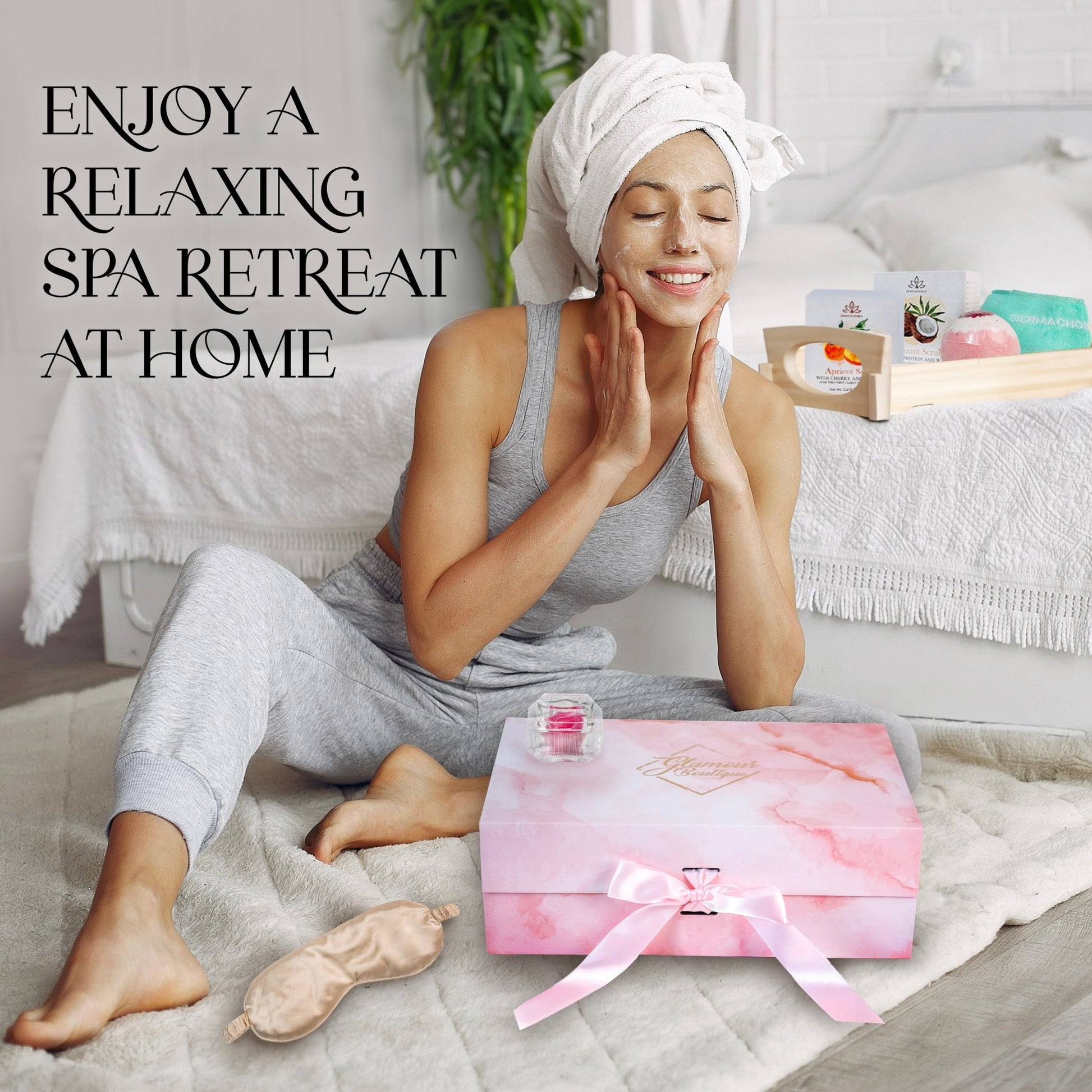 Skin Repair Spa Gift Set for Women - 9 Piece Pampering Package for Women - Glamour Boutique